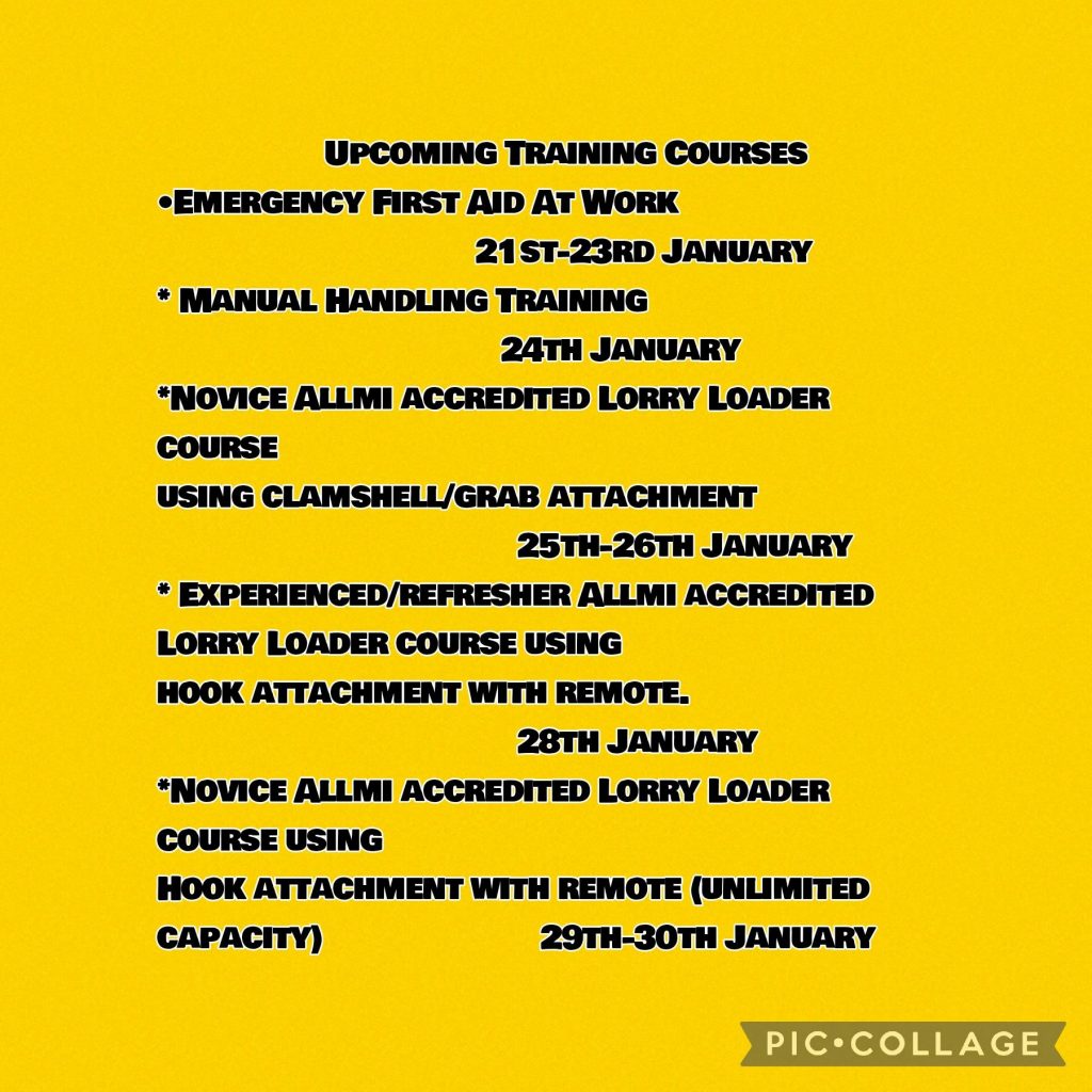 Still Some places remaining for January courses! 1 Jan courses